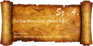 Sztankovics Apolló névjegykártya